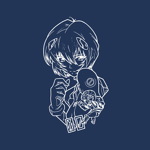 Мужской свитшот Милая Рэй евангилион / Тёмно-синий – фото 3