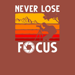 Свитшот хлопковый мужской Never lose focus, цвет: кирпичный — фото 2