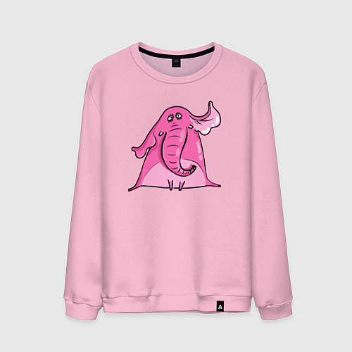 Мужской свитшот Розовый слон / Светло-розовый – фото 1