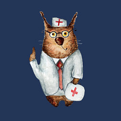 Свитшот хлопковый мужской Врач сова, цвет: тёмно-синий — фото 2