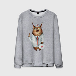 Свитшот хлопковый мужской Врач сова, цвет: меланж