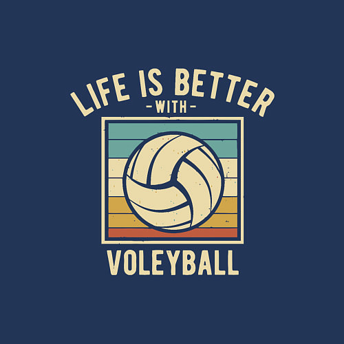 Мужской свитшот Волейбол - Жизнь / Тёмно-синий – фото 3