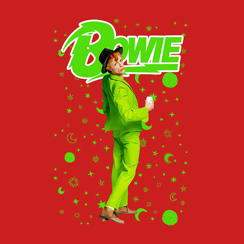 Мужской свитшот David Bowie in a Green Suit / Красный – фото 3