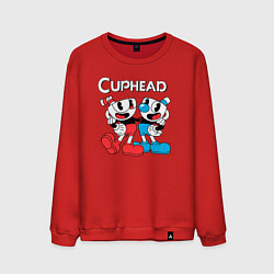 Свитшот хлопковый мужской Cuphead Чашечки, цвет: красный