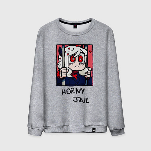 Мужской свитшот HELLTAKER HORNY JAIL / Меланж – фото 1