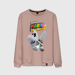 Свитшот хлопковый мужской Dry Bones Super Mario 3D World Nintendo, цвет: пыльно-розовый