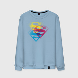 Свитшот хлопковый мужской Лого Супермена, цвет: мягкое небо