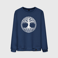 Свитшот хлопковый мужской Мировое Дерево Славян, цвет: тёмно-синий