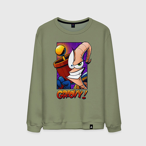 Мужской свитшот Jim Groovy! / Авокадо – фото 1