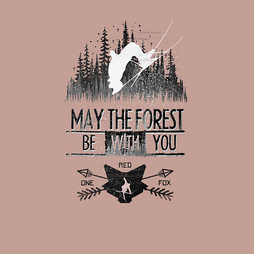 Мужской свитшот Лыжи и Лес / Пыльно-розовый – фото 3