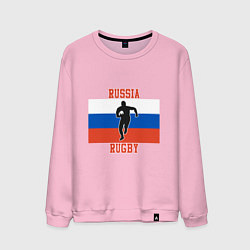 Свитшот хлопковый мужской Russian Rugby, цвет: светло-розовый
