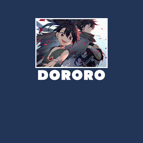 Мужской свитшот Хяккимару и радостный Дороро / Тёмно-синий – фото 3