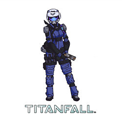 Свитшот хлопковый мужской TITANFALL BLUE ART титанфолл, цвет: белый — фото 2