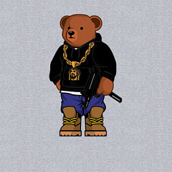 Свитшот хлопковый мужской Gangsta bear Крутой мишка, цвет: меланж — фото 2