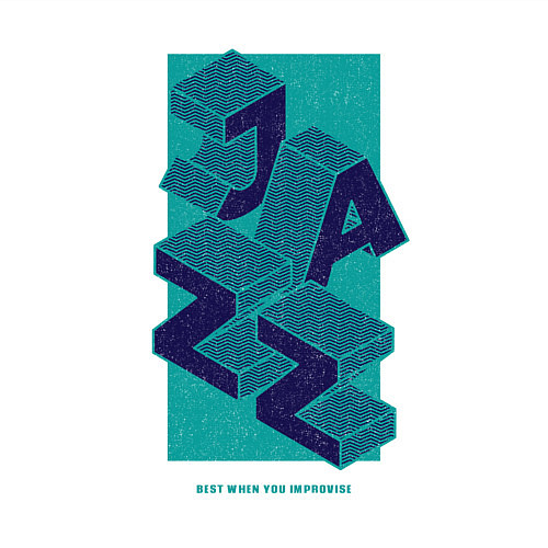 Мужской свитшот Jazz - best when you improvise / Белый – фото 3