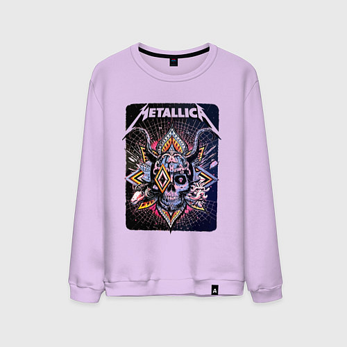 Мужской свитшот Metallica Playbill Art skull / Лаванда – фото 1
