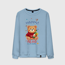 Мужской свитшот СЧАСТЛИВЫЙ МИШКА HAPPY BEAR CUTE 100%