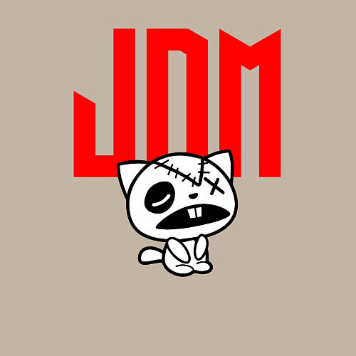 Мужской свитшот JDM Kitten-Zombie Japan / Миндальный – фото 3