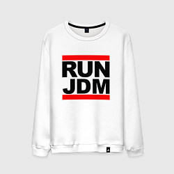 Свитшот хлопковый мужской Run JDM Japan, цвет: белый