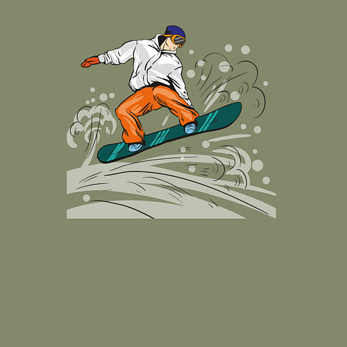 Мужской свитшот Сноубордист snowboard / Авокадо – фото 3