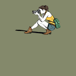 Свитшот хлопковый мужской Девушка фотограф за работой, цвет: авокадо — фото 2