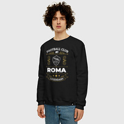 Свитшот хлопковый мужской Roma FC 1, цвет: черный — фото 2