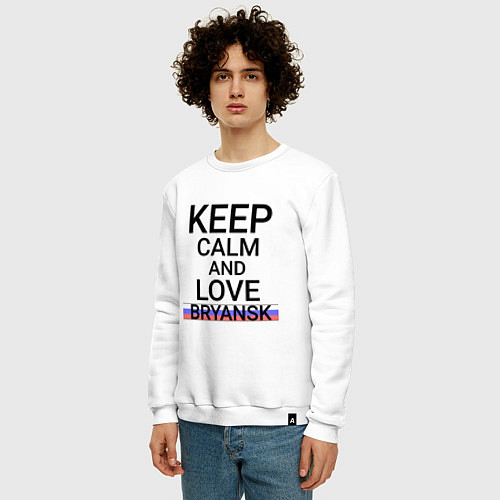 Мужской свитшот Keep calm Bryansk Брянск ID244 / Белый – фото 3