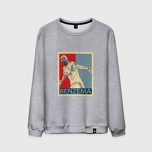 Мужской свитшот Madrid - Benzema / Меланж – фото 1