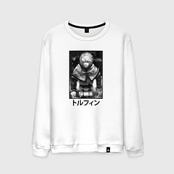 Свитшот хлопковый мужской Серьёзный Торфинн, цвет: белый