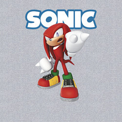 Свитшот хлопковый мужской Knuckles Echidna Sonic Video game Ехидна Наклз Вид, цвет: меланж — фото 2