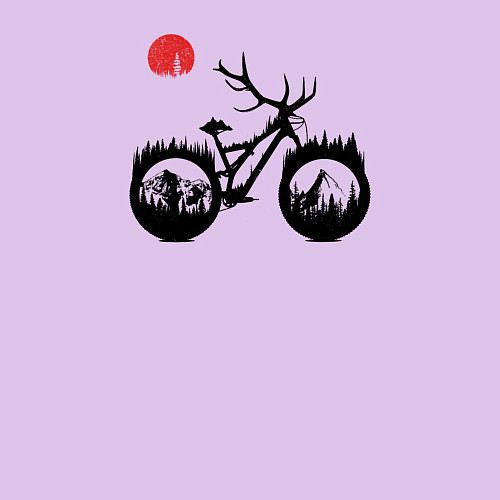 Мужской свитшот Эндуро байк с рогами / Лаванда – фото 3