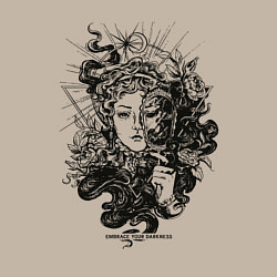 Свитшот хлопковый мужской Lady Darkness Леди Тьма Готический рисунок, цвет: миндальный — фото 2