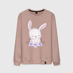 Мужской свитшот Милый Крольчонок С Цветочками