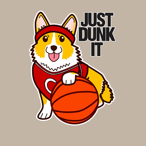 Мужской свитшот JUST DUNK IT корги / Миндальный – фото 3