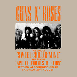 Свитшот хлопковый мужской GUNS-N-ROSES АФИША, цвет: миндальный — фото 2