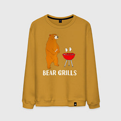 Свитшот хлопковый мужской Bear Grills Беар Гриллс, цвет: горчичный