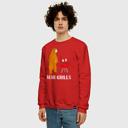 Свитшот хлопковый мужской Bear Grills Беар Гриллс, цвет: красный — фото 2