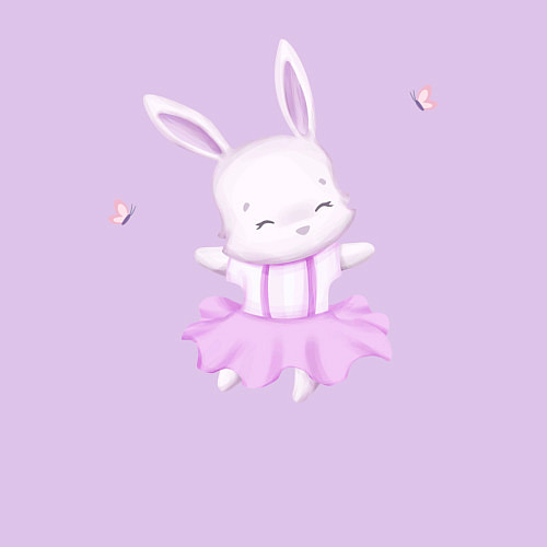 Мужской свитшот Милый Крольчонок Танцует С Бабочками / Лаванда – фото 3