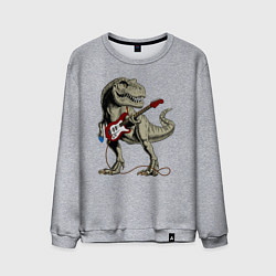 Свитшот хлопковый мужской Динозавр рокер, цвет: меланж