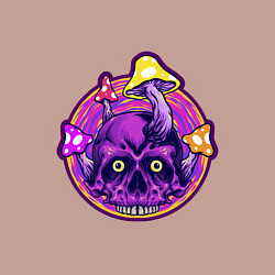 Свитшот хлопковый мужской Грибной черепок, цвет: пыльно-розовый — фото 2