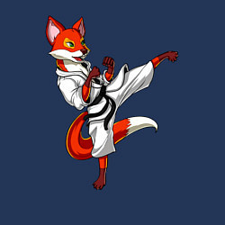 Свитшот хлопковый мужской Лис боец, цвет: тёмно-синий — фото 2