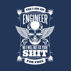 Свитшот хлопковый мужской Yes I Am An Engineer Смешная цитата Инженера, цвет: тёмно-синий — фото 2