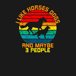 Свитшот хлопковый мужской Я люблю лошадей, собак и возможно троих людей, цвет: черный — фото 2