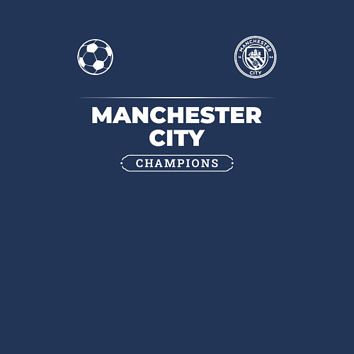 Мужской свитшот Manchester City Форма Чемпионов / Тёмно-синий – фото 3