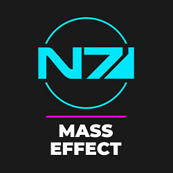 Свитшот хлопковый мужской Символ Mass Effect в неоновых цветах, цвет: черный — фото 2