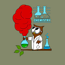 Свитшот хлопковый мужской Сова химик, цвет: авокадо — фото 2