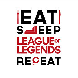 Свитшот хлопковый мужской Надпись: Eat Sleep League of Legends Repeat, цвет: белый — фото 2