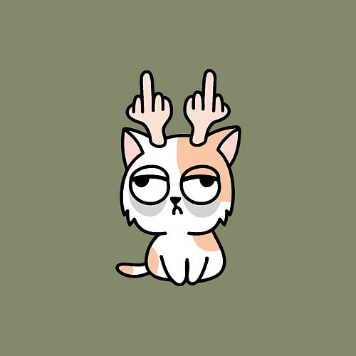 Мужской свитшот Deer Cat / Авокадо – фото 3