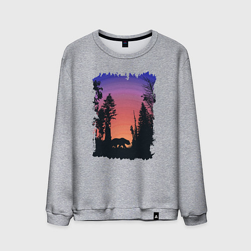 Мужской свитшот Заказ в лесу / Меланж – фото 1