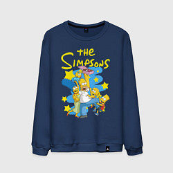 Свитшот хлопковый мужской The SimpsonsСемейка Симпсонов, цвет: тёмно-синий